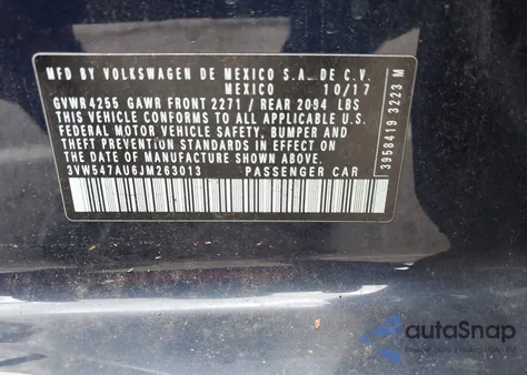 2018 Volkswagen Golf Gti 2.0T Autobahn/2.0T S/2.0T Se z USA, uszkodzony, nr VIN 3VW547AU6JM263013